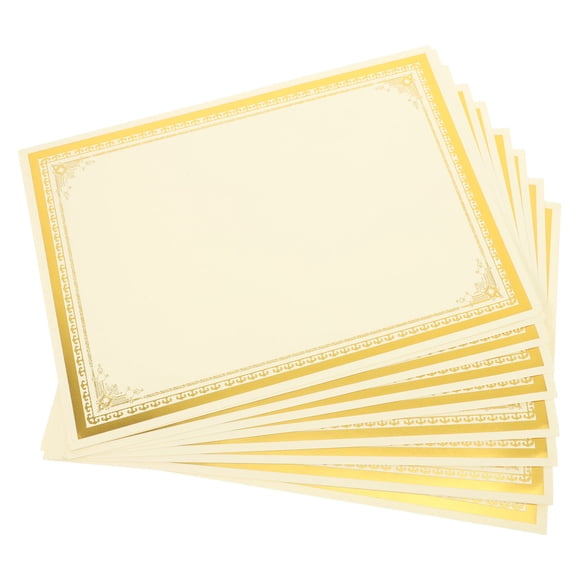 BEADCEST 10Ud Papel A4 Certificado Con Ribete Dorado Ideal Para Impresión Y Presentación Formal