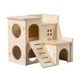 thumbnail image 4 of Casa de madera para hámster, juguete de exploración, escondite de madera maciza, varias cámaras con escalera Estilo C, 4 of 9