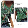 thumbnail image 2 of Mujeres V cuello superior de manga corta camisa impresa suelta camisa casual verano fashionbale superior, 2 of 3