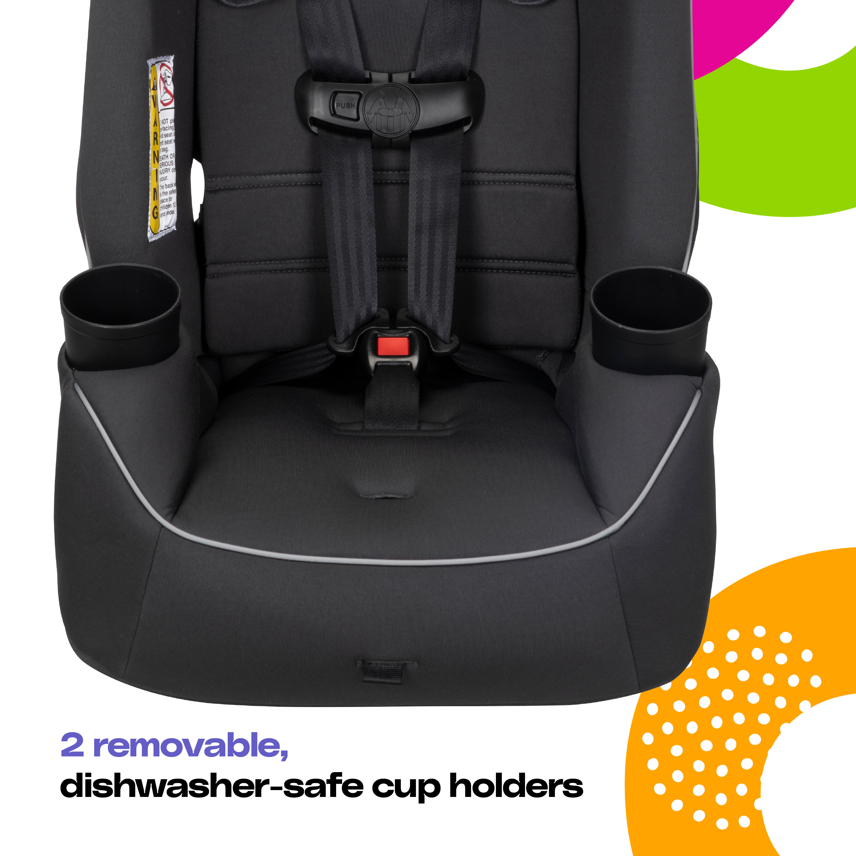 Cosco Kids Easy Elite Slim All-in-One Convertible Car Seat, Grey Glyphs - image 5 of 29