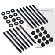 For 2002-2020 Subaru Impreza WRX / STI EJ20 EJ25 DOHC Engine (12-Piece) 12-Point Cylinder Head Stud Nuts Kit (Black) - 2.0L 2.5L EJ205 EJ255 EJ257 Turbo Motor Baja Legacy Outback Forester