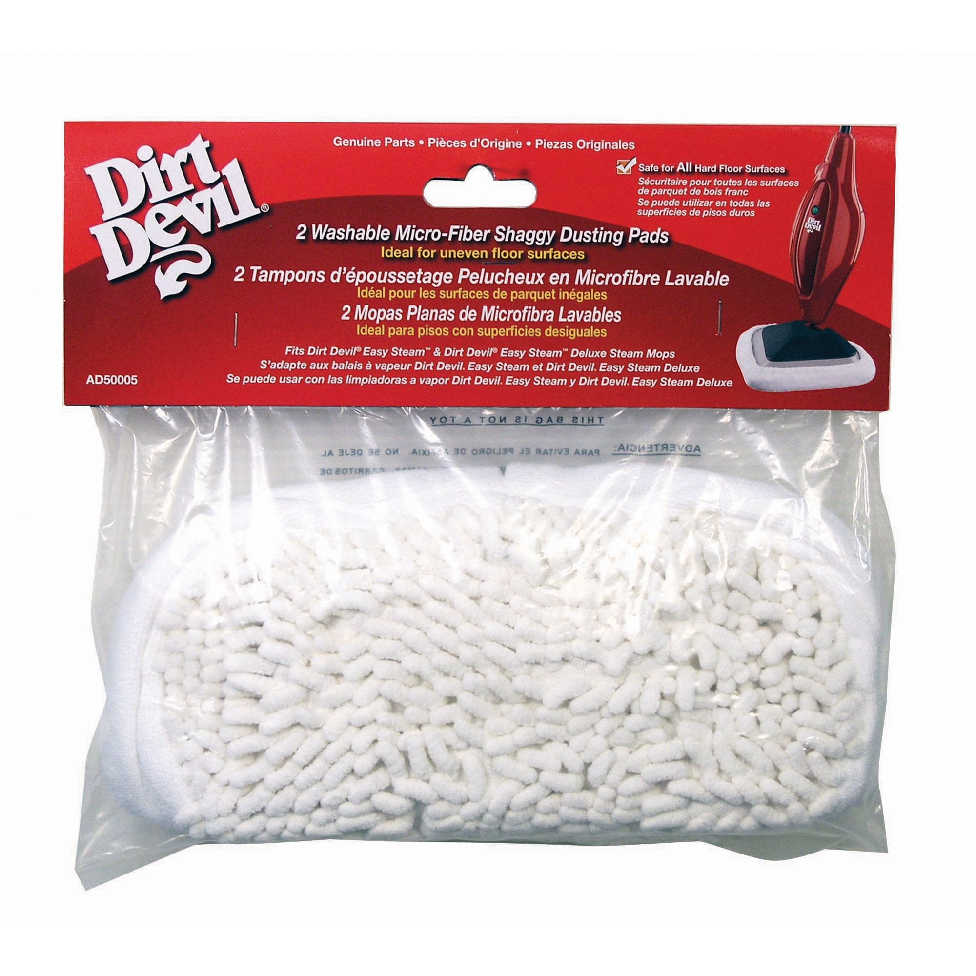 Dirt Devil AD50005 Washable Micro Fiber Vacuum Steam Mop Shaggy Pad 2PK 