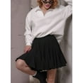 thumbnail image 4 of Women'S Pleated - Skirt Basic Casual High Waisted - Flared Mini - Skirts Black XL, 4 of 9