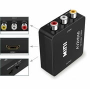 RCA to HDMI-Compatible converter 1080P Mini RCA Composite CVBS AV to HDMI-Compatible Video Audio Converter Adapter Supporting PAL/NTSC with USB Charge Cable for PC Laptop Xbox PS4 PS3 TV STB VHS VCR