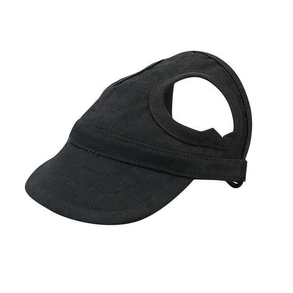 Tailup Pet Outdoor Cap, Adjustable Dog Baseball Hat With Ear Holes, Sun Protection For Medium Dogs, Cats - Black, M Size