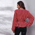 thumbnail image 2 of Lu's Chic Women's Long Sleeve Top Thin Pullovers V Neck Bishop Sleeve Babydoll Lightweight Polyester Pull Over Patterned7 X-Large, 2 of 4