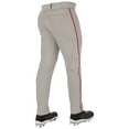 thumbnail image 2 of CHAMPRO Triple Crown 2.0 Tapered Bottom Baseball Pants with Braid, Adult Small, Grey, Scarlet, 2 of 3