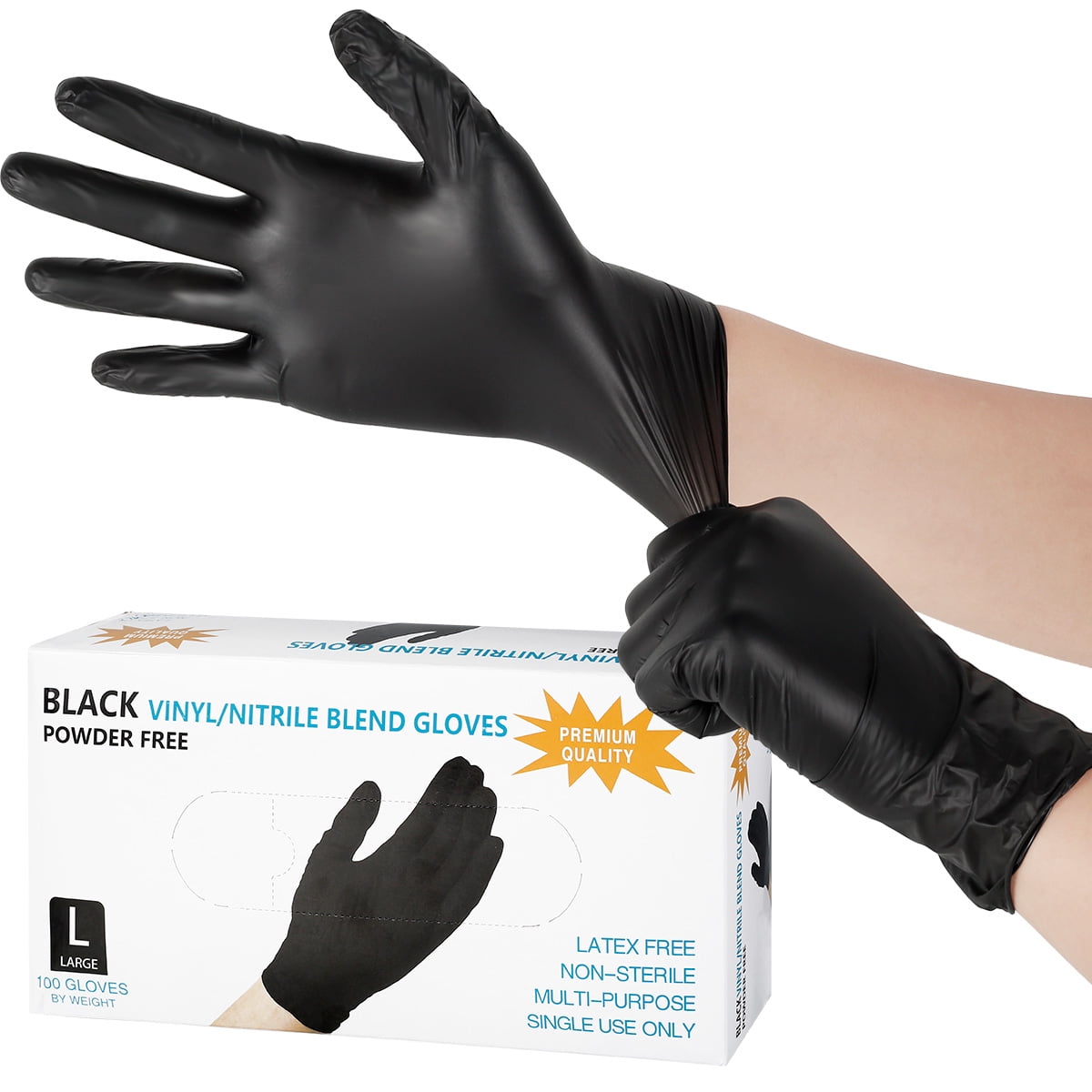 100Pcs Premium LATEX Gloves Powder Free Large Non Vinyl High Quality~Fast Ship 