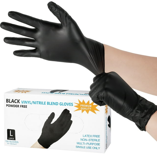Gotydi 100 Uds. Gloves de Nitrilo Profesional Vinilo Multiusos Gloves Trabajo de Seguridad Gloves Latex Jardinería sin Polvo Gloves de Nitrilo para Cocina Casera Uso Al Aire Libre 9 Pulgadas