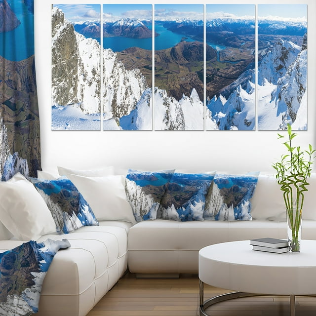 Frankton and Lake Aerial View Panorama - Landscape Canvas Art Print
