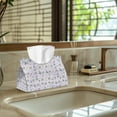 thumbnail image 5 of ZUXONGSY Easter Rabbit Tissue Box Cover 2 Pack Modern PU Leather Tissue Box Holder with Buttons Rectangle Tissue Box Covers Lightweight Tissue Case Organizer for Easter Decor, 5 of 7