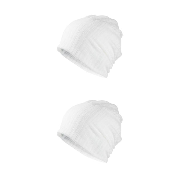 Sonducket Gorros apilables, gorros de viaje, gorros casuales de temporada de otoño, accesorios clásicos para la cabeza, gorro de punto blanco Blanco 2piezas