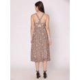 thumbnail image 3 of HERE&NOW Women's Printed Halter Neck Dress Sleeveless Calf Length Deep Neck Flared Printed Casual Georgette Dress, 3 of 7