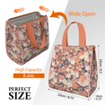 thumbnail image 3 of Pioneer Flower Floral Print Pattern Insulated Lunch Bag for Women & Adults,Large Portable Soft Cooler Lunch Bag,Thermal Food Storage Tote with Pearl Cotton,8.66L,8.75x5.75x9.5 Inch, 3 of 6