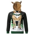 thumbnail image 1 of WREESH Men's Fleece Christmas Antlers Hooded Printed Sweatshirt Jacket, 1 of 5