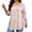 Pink, variant on 3/4 Sleeve Boho Tops for Women Plus Size Vintage Pleated Shirts Dressy Casual Vacation Travel Blouses (Pink L)