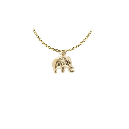 14k Gold Elephant Pendant Necklace