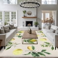 thumbnail image 4 of Summer Fruit Washable Area Rug 5x8 Watercolor Yellow Lemon Rustic Farmhouse Leaves Low-Profile Large Area Rugs with Non Slip Backing Indoor Floor Carpet for Entrance Living Room Bedroom Home Office, 4 of 9