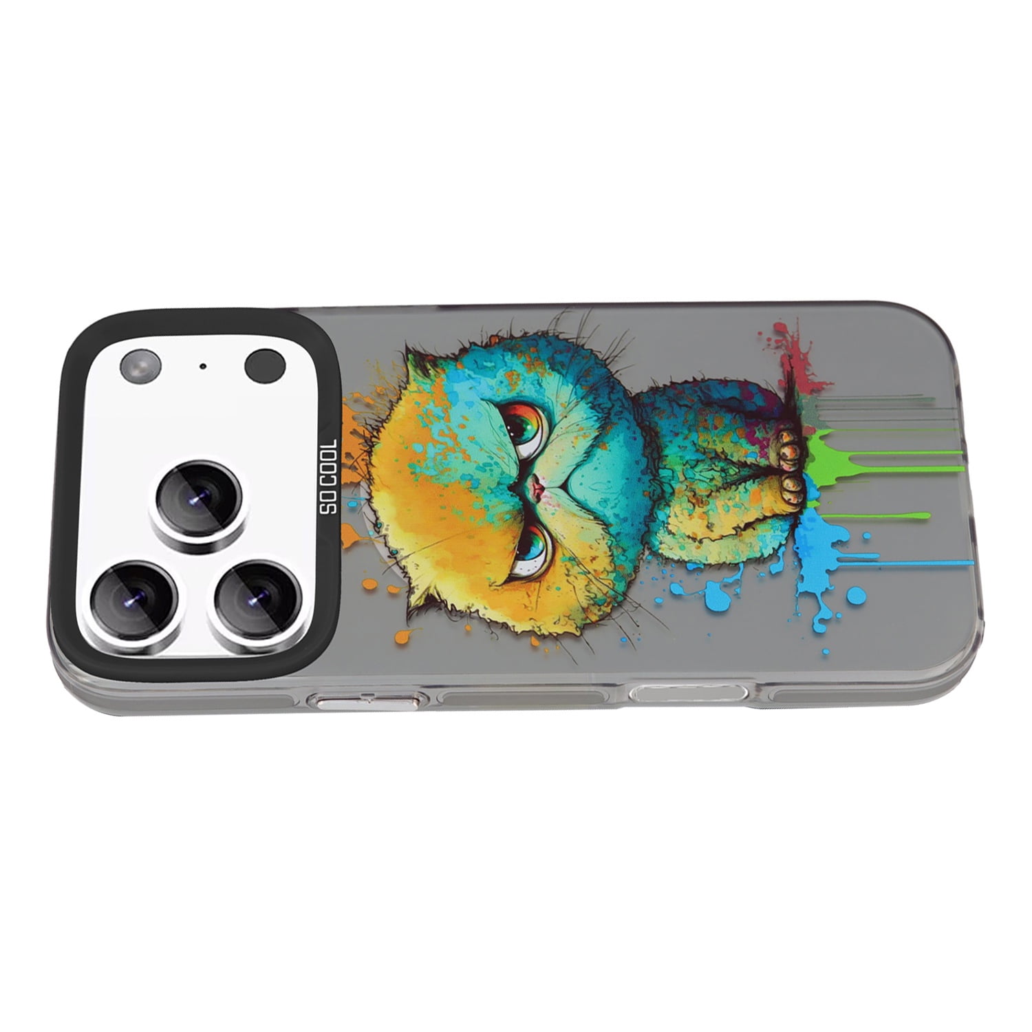 Cartoon Animal Street Art Charging Case for iPhone 17 Pro Max - Grey