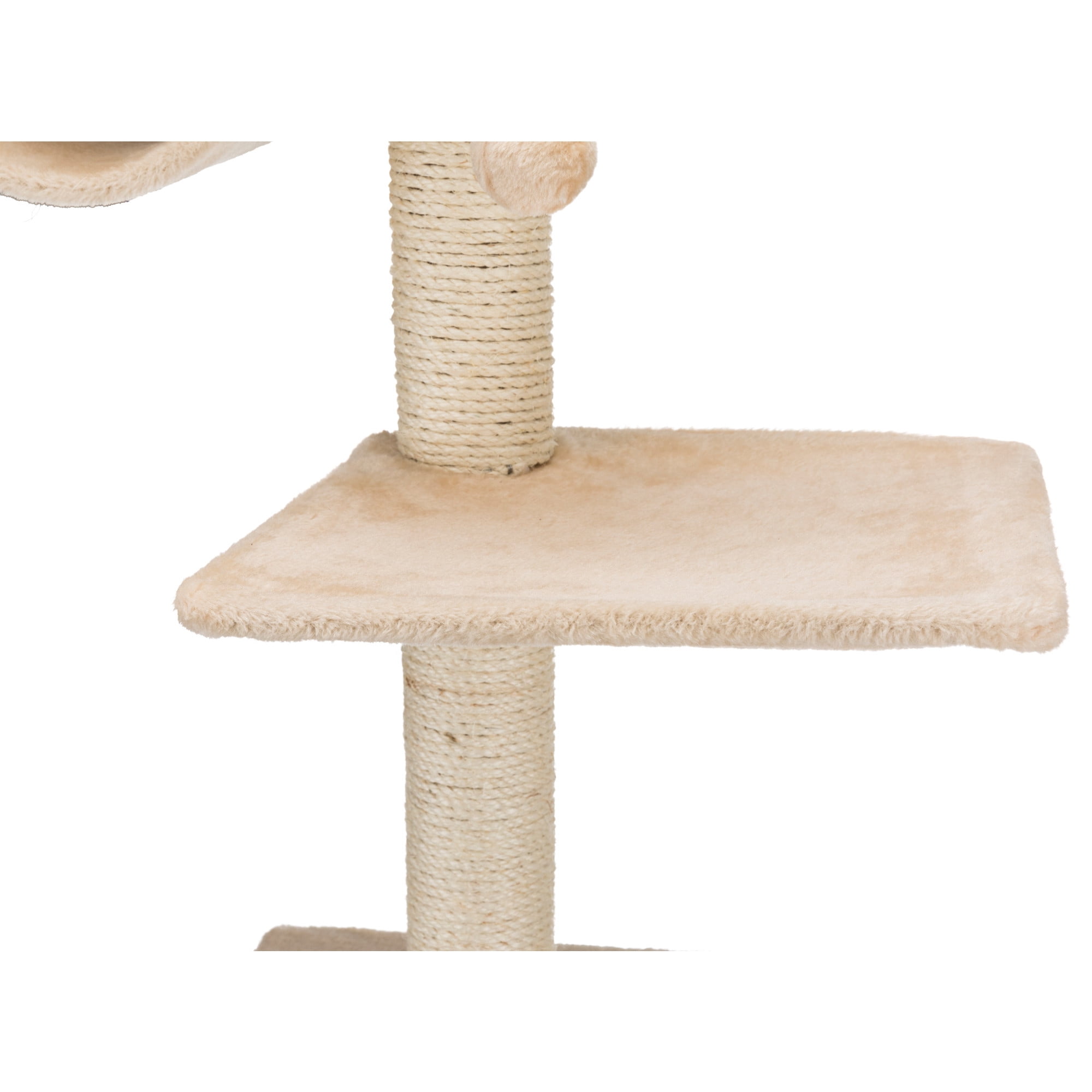 TRIXIE San Fernando Plush & Sisal 3-Level 41.7" Cat Tree, Scratching Posts & Condo, Beige