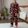 thumbnail image 5 of Yuyamidu Candy Canes Kids Button Down Pajamas Sets Red Bow Long Sleeve Shirt Pant Sleep Set of 2 Christmas Home Lounge Wear Daily Wear Clothes for Boys Girls 11-12, 5 of 7