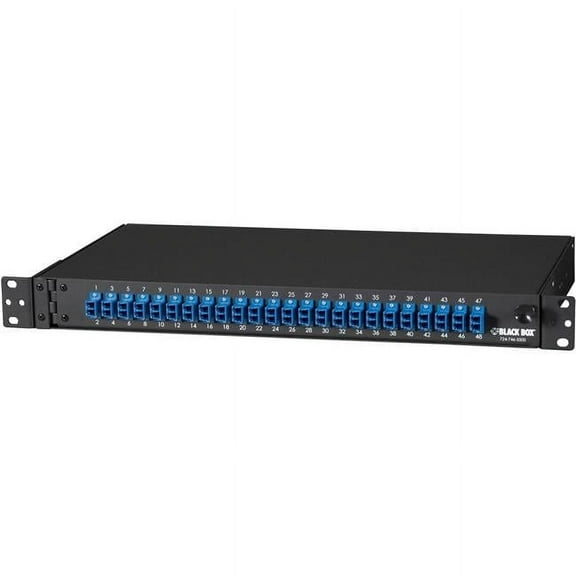 Black Box JPM385A Rackmount Fiber Panel 1U Loaded with Single-Mode & Multimode Connectors LC 24 Duplex