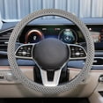 thumbnail image 6 of Elastic Stretch Steering Wheel Cover, Anti-Slip 38 cm Microfiber Odorless Breathable Ice Silk Car Steering Wheel Protector, Easy Carry, Warm in Winter Cool in Summer, Beige, 6 of 10