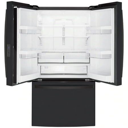 GE - 23.1 Cu. Ft. French Door Counter-Depth Refrigerator - Black slate