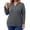 Gray, variant on Lnmiateer 2026 Fall Plus Size Long Sleeve Tee for Women Button Front Henley V Neck Soft Lightweight Relaxed Casual Travel Work Tops