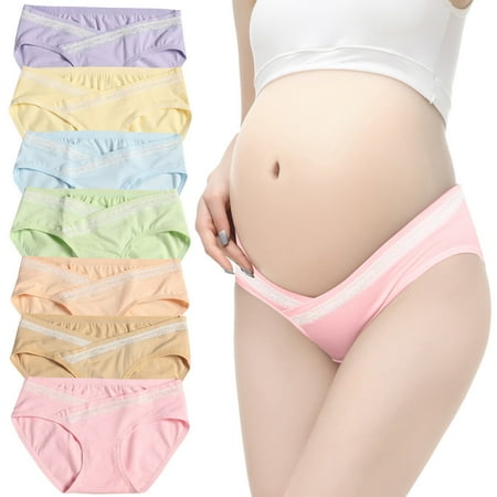 

Tejiojio Maternity/Labor/Nursing Clothing Clearance Women s Lace Low Waist Abdomen Support Seamless V-shaped Maternity Underwear