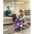 thumbnail image 4 of FanttikRide 12V N7 Pro Electric Wiggle Car with Pedal, 2-in-1 Kids Ride On Toy, Rechargeable Battery, 2-Speed, Anti-Rollover, Flashing Wheels, Bluetooth Music, for Ages 3+, 150 lbs, Blue, 4 of 10