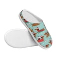 thumbnail image 3 of KLL Dachshund Christmas Play Pattern Adult Unisex Cozy Slippers,Fuzzy Slip-on Slippers TPR Sole Slippers Comfort Plush Home Footwear for Indoor & Outdoor-46/47, 3 of 7