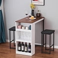 thumbnail image 5 of Yulika Bar Table with 3 Storage Shelves,Dining table,Wooden Counter Height Table for Kitchen,Dining Room Island Table,White, 5 of 8
