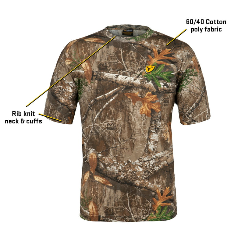 Blocker Outdoors Shield Series Fused Cotton Short-Sleeve Shirt, Camo  Hunting Clothes for Men (Realtree Edge, 3X-Large) 
