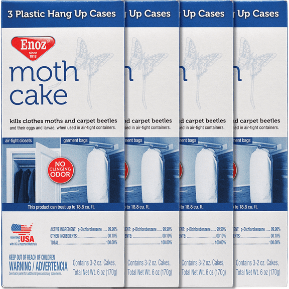 Enoz Moth Cake, Hanging Moth and Carpet Beetle Killer, 2 oz Cakes, 12 Count