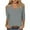 Gray, variant on 2025 New Fashion Plus Size Women's Fashionable Solid Color T-shirt 3/4 Sleeve Shirt V-neck Casual Top