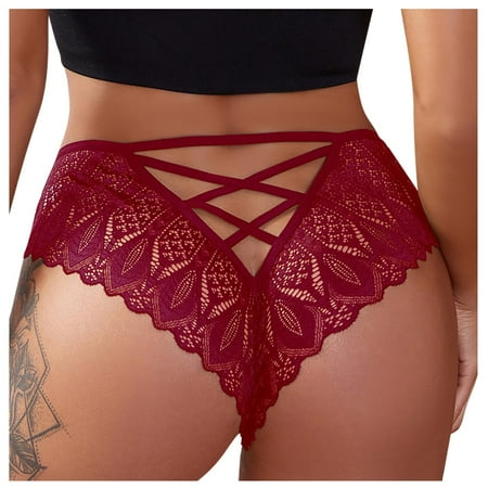 

Knosfe Women s Tanga Lace Underwear Low Waisted Hollow Out Sexy Panties XL