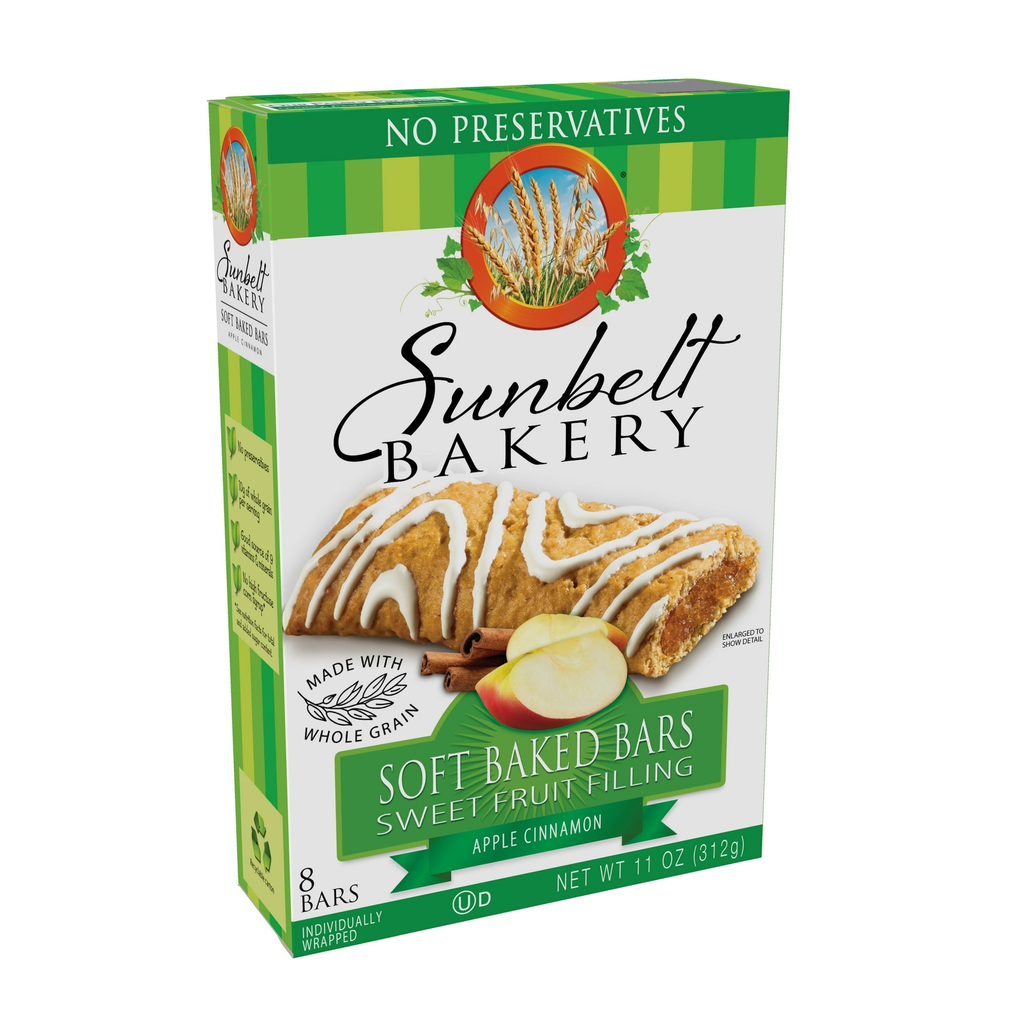Sunbelt Bakery Soft Baked Bars Apple Cinnamon, 3 Pack (8 Count Each) – with Bowl by OMA