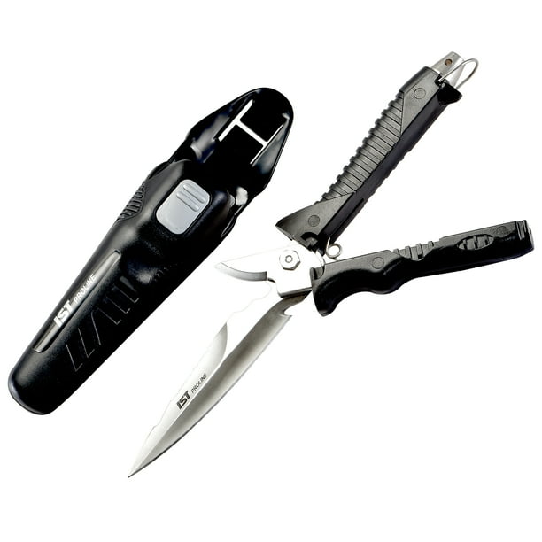 IST Dive Knife Scissors With Sheath For Scuba Diving And Spearfishing
