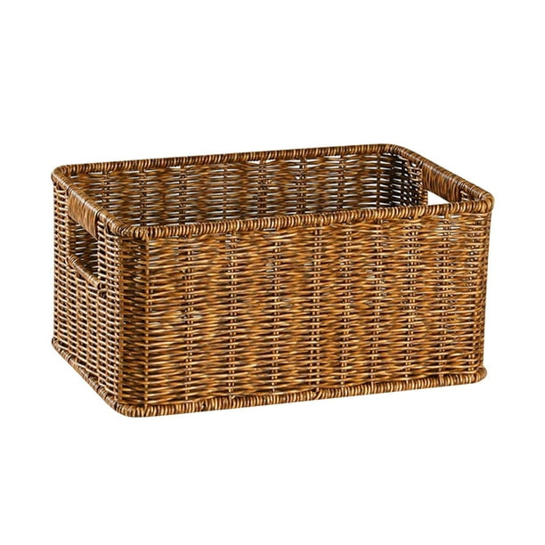 Cesta Decorativa Rectangular Sunnimix imitación mimbre Con Asas 31x21x15cm