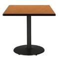 thumbnail image 2 of KFI Studios Mode 3.5' Square Dining Table, Medium Oak, Black Base, 2 of 2