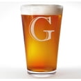 thumbnail image 1 of Monograma grabado de 16 onzas para cerveza o refresco (letra G) A-Z regalos personalizados para él, vasos de pinta personalizados, iniciales personalizados, regalo de cumpleaños para hombres, 1 of 12