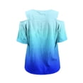 thumbnail image 5 of Guluxicc Women's Cold Shoulder Shirts Short Sleeve V Neck Graphic Tops for Summer Casual Outfits, 5 of 5