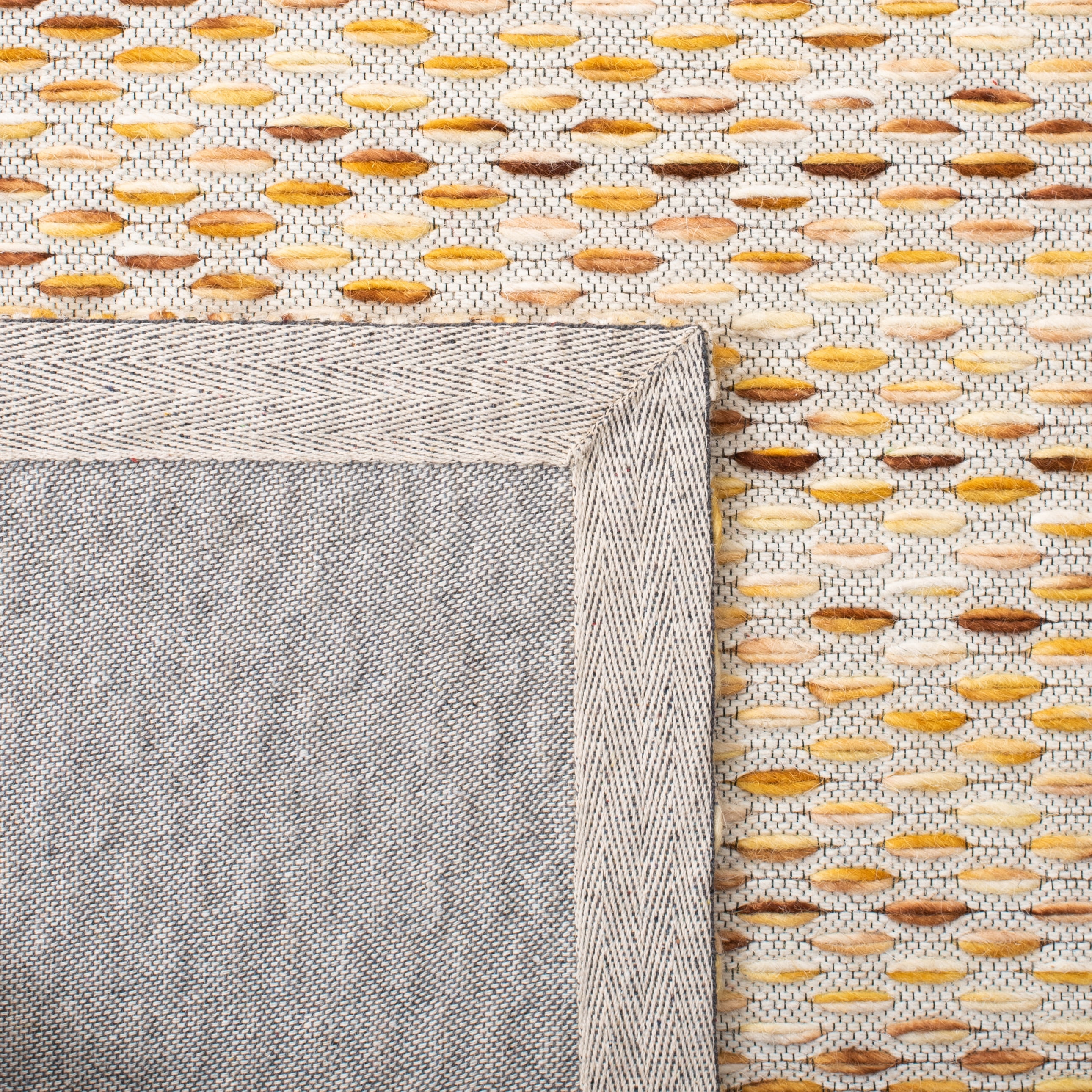 SAFAVIEH Marbella Carlene Geometric Striped Area Rug, Yellow/Ivory, 6' x 6' Square