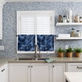 thumbnail image 6 of Half Window Curtain 36 Inches Long, Navy Blue Marble Window Treatment Curtain Drapes, Abstract Modern Golden Geometric Small Tier Curtains for Bathroom Over Sink, 27.5"x36", 2 Panels, 6 of 7