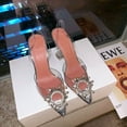 thumbnail image 3 of Large Size 44 45 Fashion Clear PVC Transparent High Heels Sandals Women Shoes Rhinestone Sunflower Sandals Summer Shoes FGS, 3 of 6