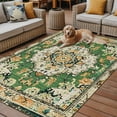 thumbnail image 2 of Fsddascl Green Boho Outdoor Rug for Patio/Deck/Porch, Non-Slip Large Area Rug 6 x 9 Ft, Farmhouse Tribal Vintage Tribal Texture Indoor Outdoor Rugs Washable Area Rugs, Reversible Camping Rug Carpet, 2 of 5