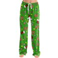 thumbnail image 5 of Women Christmas Print Lounge Pants Drawstring Soft Sleepwear Holiday Pajama Bottoms Comfy Homewear Trousers for Holiday Mornings, 5 of 6