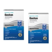 Boston ADVANCE Formula Contact Lens Solution Travel Pack – Complete Contact Lens Cleaning and Care Kit for Rigid Gas Permeable Lenses – from Bausch + Lomb, - 2 Pack