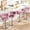 Pink, variant on MIERES Backrest Hollow Bar Chair Set of 4, Adjustable Height Swivel Pub Chairs with Woven Back, Counter Height Dining Chairs with Footrest, 360° Rotating Kitchen Island Stools for Home & Bar, Pink